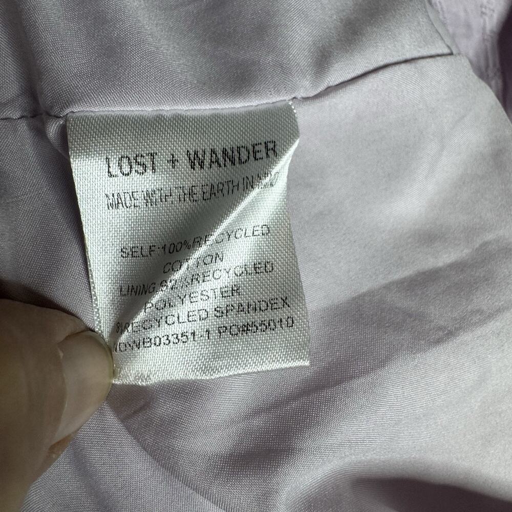Lost + Wander Lavender Mini Dress Women’s Large Puff Sleeve Cottagecore Tiered - Picture 14 of 15